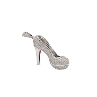 Iced-Out CZ High-Heel Enamel Pendant (Silver)