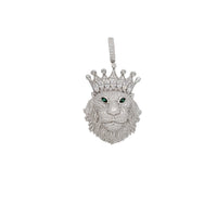 Iced-Out Lion Head Pendant (Silver)