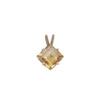 Yellow Topaz Square Shape Pendant (14K)