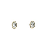 Oval Aquamarine Stud Earrings (14K)