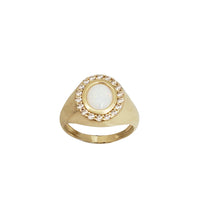 Zirconia Opal Signet Ring (14K)