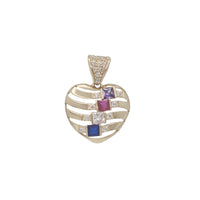 Multi-Color CZ Heart Pendant (14K)