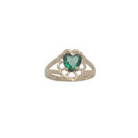 Pinky Heart Flower CZ Ring (14K)