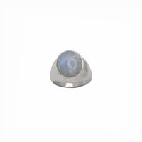 Oval Opal Signet Ring (Silver)