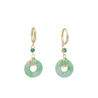 Lucky Jade Butterfly Dangling Earring (14K)