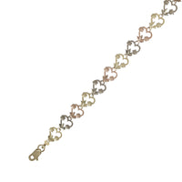 Tricolor Heart Flower Fancy Lady Bracelet (14K)