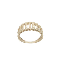 Yellow Gold Concave Pattern Lady Ring (14K)