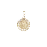 Diamond-Cut Virgin Mary Lady of Guadalupe Circle Medallion Pendant (14K)