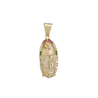 Stone-Set Oval Virgin Mary Pendant (14K)