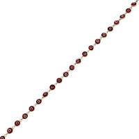 Circular Bezel Red Evil Eye Bracelet (14K)
