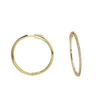 Cubic Zirconia Hoop Earrings (Silver; Yellow)