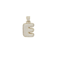 Icy Puffy Bubble Initial Letters Pendant (Silver; Yellow)