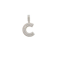 Icy Initial Sans Serif Letter Pendant (Silver)