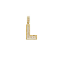 Icy lnitial Sans Serif Letter Pendant (Silver; Yellow)