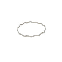 Plain Wavy Bar Bangle (Silver)