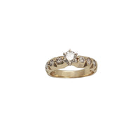 Bezeled Accent Round Diamond Engagement/Promise Ring (14K)