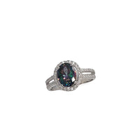 Zirconia Mystic Topaz Engagement Ring (Silver)