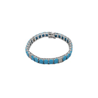Blue Cubic Zirconia Tennis Bracelet (Silver)