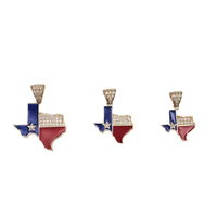 Zirconia Enamel Texas Flag Pendant (14K)