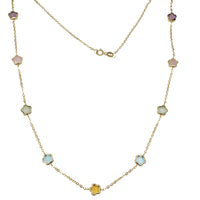 Flower Stone Fancy Chain (14K)
