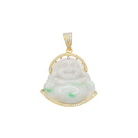 Diamond Jade Buddha Pendant (14K)