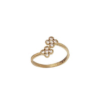 Zirconia Twin Flower Bypass Ring (14K)