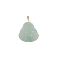 Green Laughing Buddha Jade Pendant (14K)