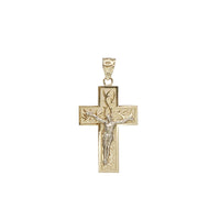 Two Tone Textured Cross Pendant (14K)