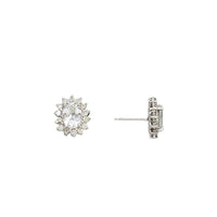 Diamond White Sapphire Stud Earrings(14K)