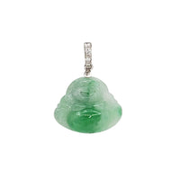 Diamond Jade Laughing Buddha Pendant (14K)