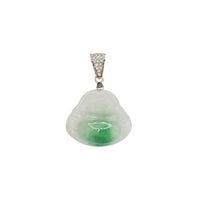 Diamond Jade Laughing Buddha Pendant (14K)
