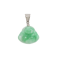 Diamond Jade Laughing Buddha Pendant (14K)