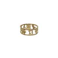 14K Gold Good Luck Symbol Band Ring