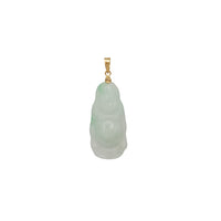 14K Gold Light Green Jade Buddha Pendant