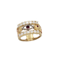 Tricolor Zirconia Seven Potential Fancy Ring (14K)