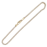 Yellow Gold Zirconia Round Tennis Bracelet (14K)
