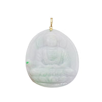 Green Jade Guanyin Pendant (14K)