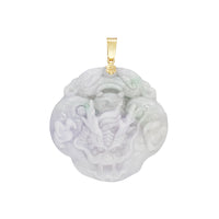 Green Jade Chinese Zodiac Dragon Pendant (14K)