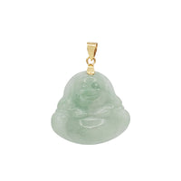 Green Jade Buddha Pendant (14K)
