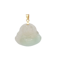 Green Jade Buddha Pendant (14K)