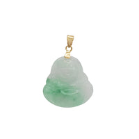 Green Jade Buddha Pendant (14K)