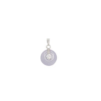 Zirconia Purple Jade Disc Pendant (14K)