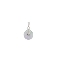 White Gold Purple Jade Disc Pendant (14K)