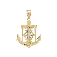 Diamond-Cut Jesus Anchor Pendant (10K)