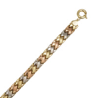 Tricolor W-Link Fancy Bracelet (14K)