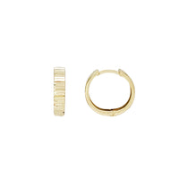 Lateral Diamond-Cut Huggie Earrings (14K)