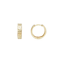 Fluted Diamond-Cut Huggie Earrings (14K)