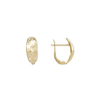 Crosshatch Diamond-Cut Huggie Earrings (14K)