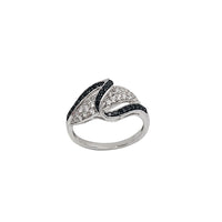White Gold Black CZ Lady Fancy Ring (14K)