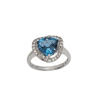 White Sapphire & Blue Topaz Lady Ring (14K)